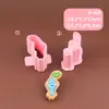Formas de pirulito da série Pikmin com designs 3D de Pikmins rosa, azul e vermelho, várias formas, bolos impressos DIY realistas