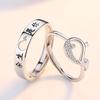 Por el resto de tu vida, tendrás un anillo de pareja, un par de anillos de dedo índice abiertos de plata esterlina 925, joyería de estilo nacional de personalidad simple