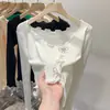 Suéter Pulôver Tricô Irregular com Laço para Mulheres, Novo Estilo Suave de Primavera e Outono, Top com Design Único