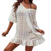 Traje de Baño Estilo Europeo y Americano Cubierta de Gasa Cuello en V Vestido Camisa Transparente Bikini Moda Chica Caliente Sexy
