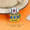 Patch Bordado de Cachorro em Xícara de Chá Desenho Animado, Patch Bordado Fofo, Patch Autoadesivo para Passar a Ferro, Decoração de Fita, Acessórios de Bordado