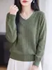 Top de punto de mujer tipo dos piezas falsas de manga larga con un suave diseño en capas, estiliza y es versátil para primavera y otoño