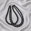 Nova retro pérola de vidro colar multi-camada socialite elegante mão-tecida longo colar clavícula com estilo palácio