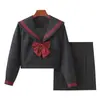 Fábrica en nombre del paquete postventa rojo tres uniforme jk traje de marinero jk escolar para el sentido del traje jk falda jk falda plisada genuina