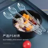 Colher Descartável de Cabo Longo Plástico Colher Longa para Levar Embalada Separadamente Chá de Leite Shouxian Grama Sopa Doce Colher Pequena Transparente