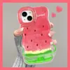 Capa de Celular de Melancia de Verão para Apple 16 Pro Max, iPhone 15 com Suportes Duplos, 17 Silicone, 12 Nicho, 13 para Mulheres