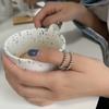 Corea del Sur Dongdaemun Gorro Vintage Anillo Hueco Tiffin Viejo Anillo Hip Hop Plata de Ley 925 Apertura Viento Frío