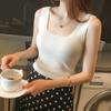 Camisola de seda de hielo para mujer, otoño, corte ajustado, sexy, sin mangas, de punto, para llevar debajo, chaqueta, una generación de cabello