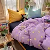 Set de Dormir Dopamina Grado A para Madre y Bebé de Cuatro Piezas Ropa de Cama de Algodón Puro Sábana de Doble Capa de Gasa Funda Nórdica Set de Tres de Cuatro Piezas para Dormitorio