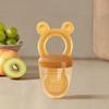Bolsa para morder de oso musical de frutas y verduras para bebé, suplemento alimenticio de frutas, dispositivo de entrenamiento, molienda de dientes, mordida de goma para jugar, práctica de encías de bebé