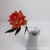 Flores Artificiais de Veludo Pequenas de Canto Cruzadas Rosa para Decoração de Casa, Arranjo de Flores de Parede Rosa para Salão de Casamento, Materiais Decorativos em Cascata