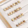 Cuentas Redondas de Madera con Aroma a Leche Natural, Cuentas Sueltas Individuales con Textura Fina, Cuentas de Madera con Agujero Pasante para Bricolaje, Cuentas Espaciadoras para Pulseras de 18 Cuentas, Fuente de Suministro