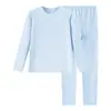Conjunto de ropa térmica para niños, ropa de casa para bebé, pijamas para niños y niñas, ropa interior, ropa y pantalones de otoño, color liso