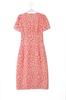 Vestido floral retrô francês elegante temperamento justo justo fenda único-botão longo vestido atacado
