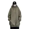 Sudadera con capucha negra para hombre, nuevo estilo de otoño, marca de tendencia retro americana, top casual holgado, chaqueta de diseño nicho