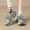 Zhr Zapatos de Malla Transpirable Estilo Papá para Mujer 2026 Primavera y Otoño Nuevos Suela Gruesa que Aumenta la Altura Ligeros Casuales Versátiles Zapatos para Mujer