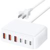 Cargador de nitruro de galio de 100 W con múltiples puertos de carga rápida, acuerdo completo aplicable a teléfonos móviles y portátiles Apple, Samsung y Huawei.