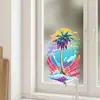 Xino Jdt-A563 Pegatina Creativa de Vidrio de Palmera con Graffiti para Decoración de Ventanas de Dormitorio Infantil, Estudio, Cocina, Baño