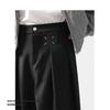 Pantalones Machete Holgados de Marca de Moda para Hombre Verano Estilo Americano Caída Casual Pierna Ancha Alta Calle Todo Combinable Rufián Guapo Pantalones Plisados