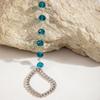 Joyería Transfronteriza Europea y Americana Estilo Playa Cadena de Dedo del Pie con Cuentas Azules Cadena Hueca Simple de Moda Decoración para Dedo del Pie para Mujeres