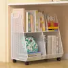 Estantería rodante con ruedas para almacenar libros, adecuada para estudiantes, uso doméstico y como estantería pequeña o estante de almacenamiento de pie junto a un escritorio