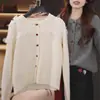 Novo Cardigan de Tricô com Renda e Babados Outono/Inverno, Estilo Coreano, Caimento Solto, Rejuvenescedor, Gentil, Emagrecedor, Casaco Suéter Versátil para Mulheres