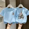Camiseta de Manga Curta para Meninas Verão Algodão Puro Infantil Bebê 2026 Nova Doce e Fofa Roupa de Verão Roupa Infantil Tops de Desenho Animado