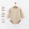 Mameluco de Algodón para Bebé de Manga Larga De Rong, Ropa Interior Unisex de Capa Base para Bebés, Ropa Caliente de una Pieza Triángulo para Primavera, Otoño e Invierno