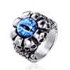 Joyería más vendida: Anillos de moda retro personalizados de titanio con ojo de rubí para hombres y mujeres, estilo europeo y americano