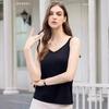 Nueva Camisola de Encaje de Seda de Hielo a la Moda Combinable Color Sólido Estilo Básico Clásico Sexy para Usar Interior y Exterior