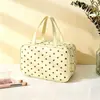 Bolsa de Maquiagem de Mão de Grande Capacidade com Bolinhas Bolsa de Armazenamento para Viagem Passeio Necessaire Multifuncional Conveniente à Prova d'Água de Mão