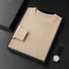 Suéter Masculino de Cashmere Liso Fino Suéter de Primavera Masculino Gola Redonda Masculino Camiseta Básica Versátil Tamanho Grande Suéter Interno