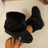 Botas de nieve de suela gruesa para mujer, zapatos nuevos de algodón de invierno, botines casuales, forro de felpa, botas de algodón slip-on de gamuza engrosada al por mayor