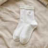 Calcetines de Media Caña para Mujer Estilo Nuevo, Calcetines Lindos y Modernos de Encaje de Algodón Delgado para Combinar con Zapatos Pequeños de Cuero, Calcetines Blancos Transpirables Calados