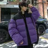 Jaqueta acolchoada de algodão estilo americano transfronteiriça para homens, nova coleção de inverno, design unissex, casaco de algodão liso, vestuário externo masculino