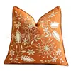 Nova Capa de Almofada Bordada com Flores Simples de Primavera para Sala de Estar Sofá Almofada de Encosto Almofada Decorativa Externa Algodão Linho