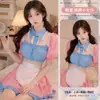 Lencería Sexy en Rosa y Azul, Uniforme de Sirvienta, Juego de Rol Erótico, Falda Corta Estilo Puro Deseo, Ropa para el Hogar A392