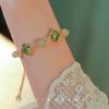 Pulsera de Trébol de Cuatro Hojas de Jade Hetian Natural para Mujer, Diseño Original, Estilo Chino, Diseño de Nicho, Regalo para Hija o Novia