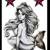 Adesivos de Tatuagem de Carpa Caveira de Meio Braço com Flores para Homens e Mulheres Estão Prontos para Venda por Atacado e Podem Ser Opcionais