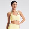 Sujetador Deportivo Cruzado Europeo y Americano de Cuello Halter para Mujer Verano Ropa de Yoga con Almohadillas en el Pecho Sexy Espalda Hermosa Sujetador de Pilates Yoga