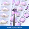 Vidrio Fondo Plano Biselado Forma Irregular Cosido a Mano Taladro Polvo Morado Gota de Agua Ojo de Caballo Piedra Cosida a Mano DIY Galvanizado Decoración de Ropa Accesorios