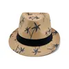Sombrero de jazz con estampado de palmeras transfronterizo para hombre, sombrero casual de verano, sombrero de playa para papá, sombrero para protección solar al aire libre para mediana edad y personas mayores