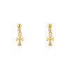 Acero de Titanio 316L Chapado en Oro Microincrustaciones Joyería para Piercing de Hélice de la Oreja Pendientes Creativos con Forma de Cruz Clavos para Piercing Clavos para Hélice de la Oreja