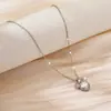 Comercio exterior transfronterizo simple moda titanio acero collar mujeres no se desvanece lujo todo combina personalidad estilo coreano cadena clavícula joyería