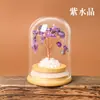 Árbol de la Fortuna de Cristal Natural con Cubierta de Vidrio, Árbol de los Deseos, Micro-Paisaje Creativo, Decoración de Escritorio para el Hogar, Paisajismo Decorativo