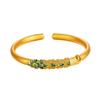Pulsera de pavo real con herencia de oro vietnamita para mujer, dragón y fénix Chengxiang, vintage, con incrustaciones de seda, peonía, cobre chapado en oro, joyería de pulsera de concubina