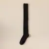 Calcetines altos de otoño e invierno, calcetines largos para mujer engrosados y forrados de felpa, calcetines hasta el muslo protectores de rodilla, calcetines de rizo estilo primavera y otoño