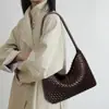 Bolso de Mujer Tejido a Mano de Moda Transfronterizo de Nicho Nuevo, Bolso de Mano Vintage con Bolsita a Juego, Bolso de Hombro/Axila Vintage de Gama Alta