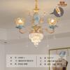 Candelabro de Estilo Europeo Lámpara de Sala de Estar Lámpara de Cerámica de Estilo Francés Lámpara Moderna Simple Atmosférica para Hogar Villa Recplex Piso Dormitorio Lámpara de Cristal