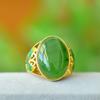 Anillo para hombre de jaspe de jade Hetian con incrustaciones de cobre Anillo Hao con incrustaciones de atmósfera de moda Anillo de jade natural suministro en vivo al por mayor